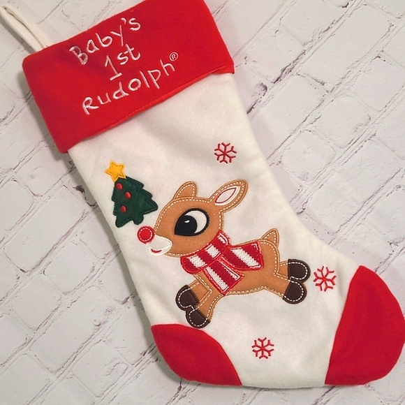 Baby's First Rudolph The Red-Nosed Reindeer Christmas Holiday Stocking Baby Deer - Picture 7 of 12